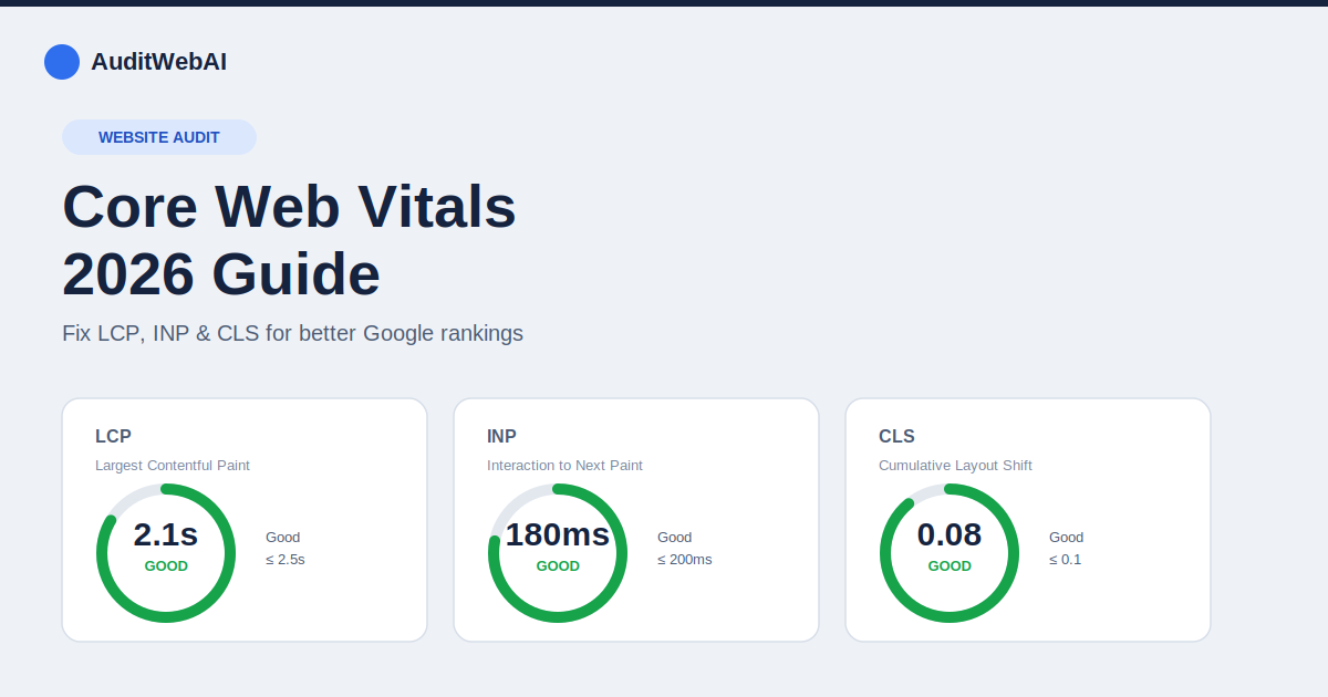 Core Web Vitals in 2026: The Complete Guide to Fixing LCP, INP & CLS for Better Rankings