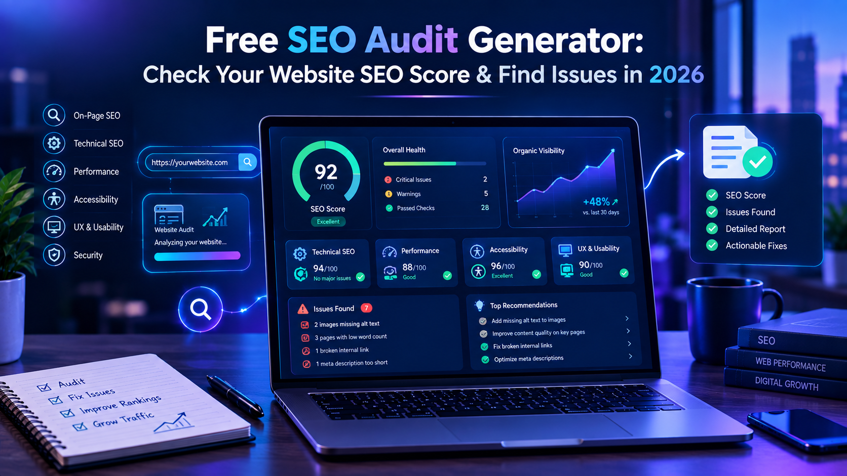 Free SEO Audit Generator: Check Your Website SEO Score & Find Issues in 2026